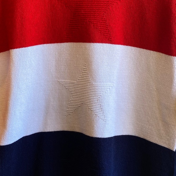 Vintage White Stag US Flag Crewneck Sweater Size Small 3/4 Sleeves - Picture 3 of 6